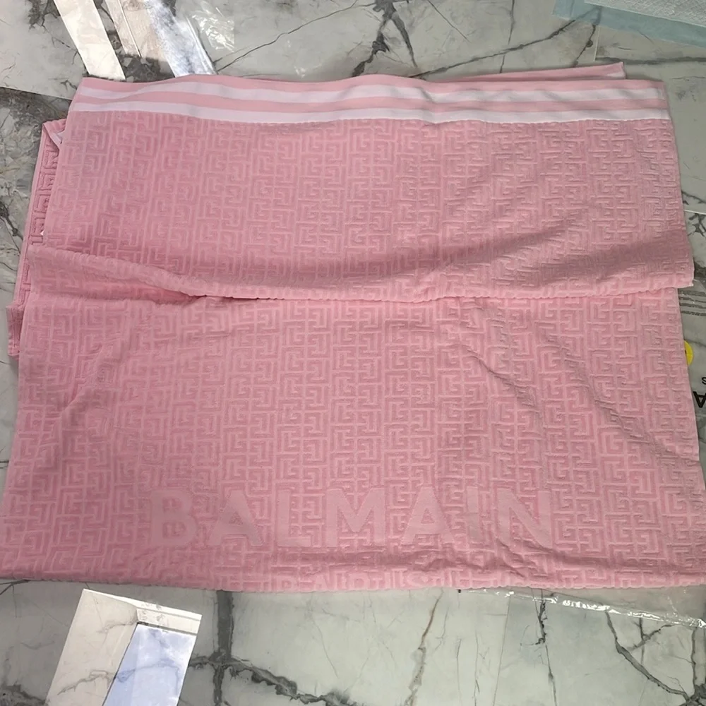 💖Balmain Monogram Jacquard Sponge Beach Towel💖NEW